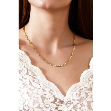 Altınkesesi 14 Ayar Altın Pullu Zincir Kolye 4 mm