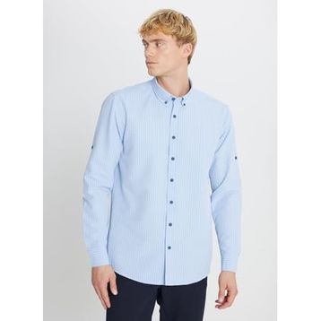 Altınyıldız Classics ACE201252155_LAC Lacivert Tailored Slim Fit Dar Kesim Düğmeli Yaka Erkek Gömlek