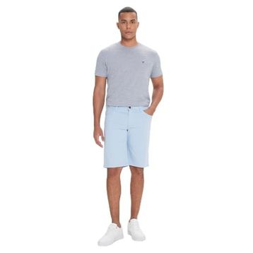 Altınyıldız Classics Erkek Acık Mavı Slim Fit Dar Kesim Yan Cepli Gofre Desenli Şort