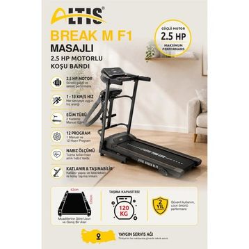 Altis Break M F1 Masajlı Katlanabilir Koşu Bandı