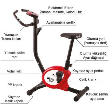 Altıs Eco Plus Kırmızı Dikey Kondisyon Bisikleti
