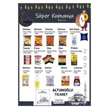 Altunoğlu 17 Parça Ramazan Paketi Kumanya Yardım Erzak Kolisi
