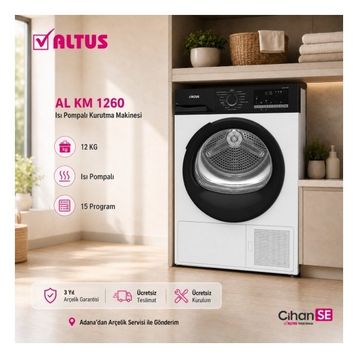 Altus AL KM 1260 12 kg Çamaşır Kurutma Makinesi