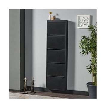 Alveon ALV-105 Siyah 5 Katlı Metal Ayakkabılık