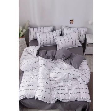 Always Çarşafı Lastikli Çift Taraflı Gri Çift Kişilik Nevresim Takımı
