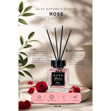 Alya 100 ml Nature's Scents Rose Bambu Çubuklu Oda Kokusu