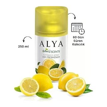 Alya Nature's 250 ml Scents Limon Oda Kokusu Yedek Makine Spreyi (3 adet)