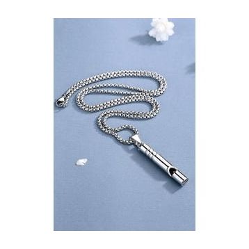 AlyaStore Acil Durum Düdüğü 316L Çelik Kararma Yapmaz Yüksek Unisex Desibel Kolye