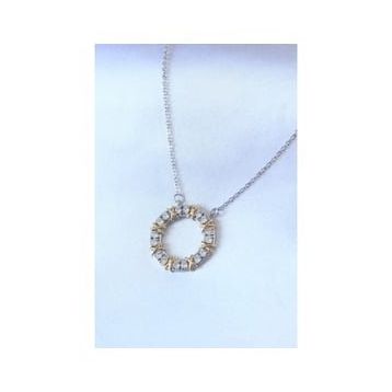 Amazeus 316L Çelik Renk Zirkon Taşlı Gold Detay Xoxo Kadın Gümüş Kolye