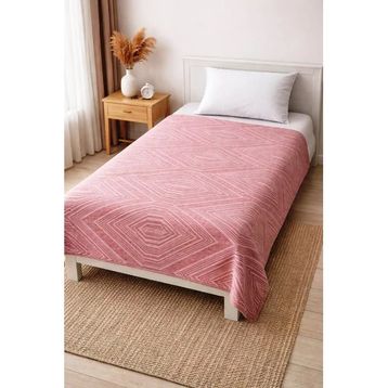 Amazon Ev Pamuk Dokuma Tek Kişilik 160x240 cm Gül Kurusu Pike