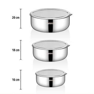 Amboss 14 Parça Hot Prime Indüksiyon Uyumlu Paslanmaz Çelik Tencere Seti ve Çelik Saklama Kabı