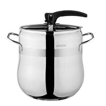 Amboss Amber 12 lt Paslanmaz Çelik Kulp Klasik Düdüklü Tencere