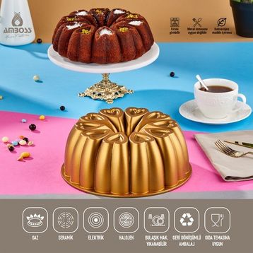 Amboss Ametist 26 CM Döküm Gold Kek Kalıbı