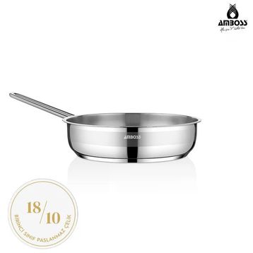 Amboss Saphire Paslanmaz Çelik 24 cm Kapaksız Çelik Tava