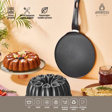 Amboss Sweet 2 Parça Krep Tava ve Kek Kalıbı