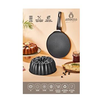 Amboss Sweet 2 Parça Krep Tava ve Kek Kalıbı