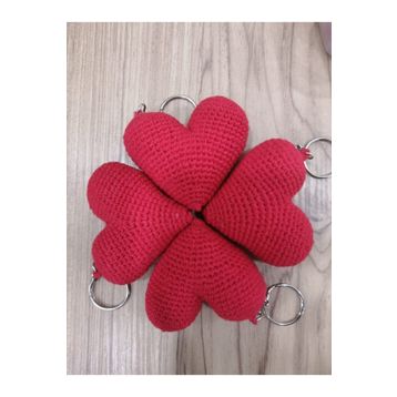 Amigurumi Kalp Kırmızı Anahtarlık