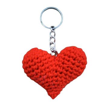Amigurumi Kalp Kırmızı Anahtarlık