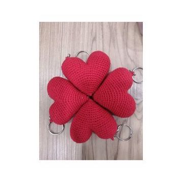 Amigurumi Kalp Kırmızı Anahtarlık
