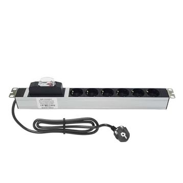 AMP Connect 19" 1U 6'lı Fransız UPS On/Off Anahtarlı Kabinet Grup Prizi