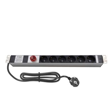 AMP Connect 19" 1U 6'lı Fransız UPS On/Off Anahtarlı Kabinet Grup Prizi