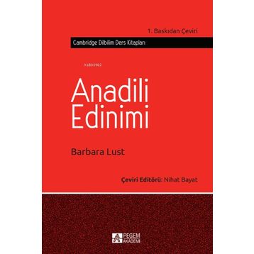 Anadili Edinimi - Pegem Akademi Yayıncılık