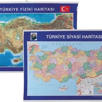 Anadolu 70x100 cm Fiziki Siyasi Türkiye Haritası