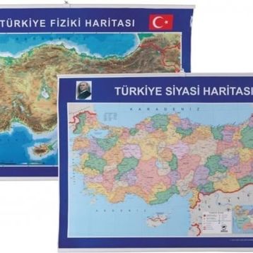 Anadolu 70x100 cm Fiziki Siyasi Türkiye Haritası