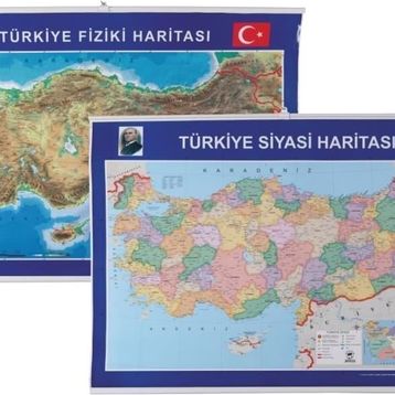 Anadolu 70x100 cm Fiziki Siyasi Türkiye Haritası