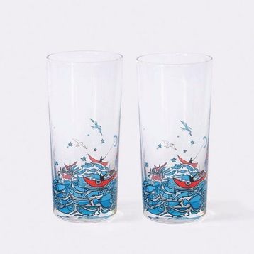 Anason İşleri 2'li Set Balık Masalı Klasik Rakı Bardağı