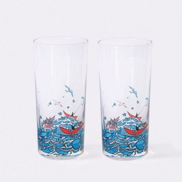 Anason İşleri 2'li Set Balık Masalı Klasik Rakı Bardağı