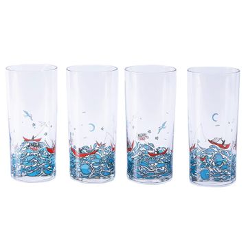 Anason İşleri 4'lü Set Balık Masalı Rakı Bardağı