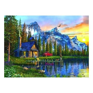 Anatolian Dağevinde Günbatımı Sunset Cabin 1000 Parça Puzzle