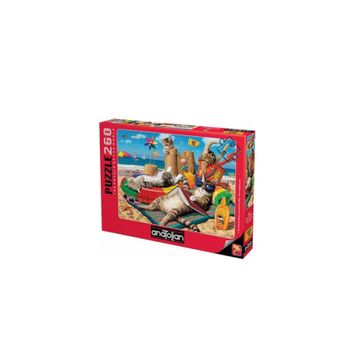 Anatolian Kedilerin Plaj Keyfi 260 Parça Puzzle