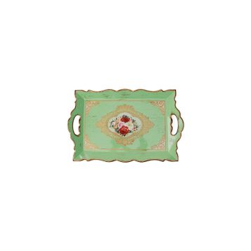 Ancel Ahşap Yeşil Eskitme 48x33 cm Tepsi
