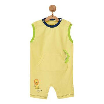 Andywawa AC22527 Sarı Hayvan Motifli Erkek Bebek Tulum