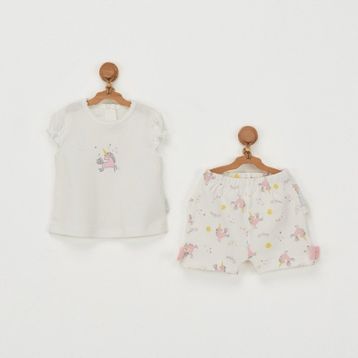 Andywawa Ac22719 Unicorn 2'li Ekru Bebe Takım