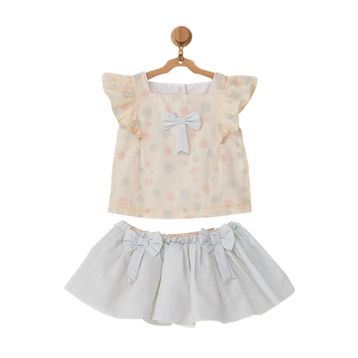 Andywawa Ac22755 Soft Trend Skırt Blouse 2'li Mint Bebek Takım