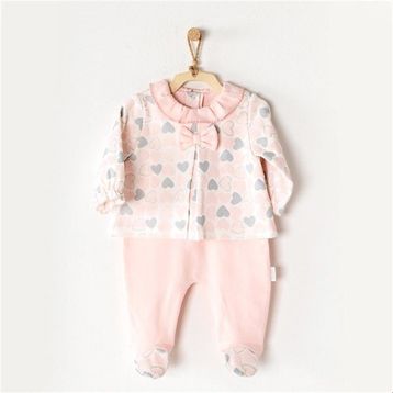 Andywawa AC23245 Patikli Pembe Kız Bebek Tulum