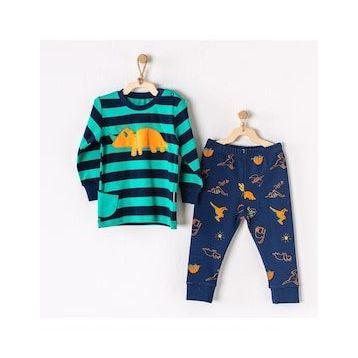 Andywawa AC23403 Lacivert Erkek Çocuk 2'li Pijama Takımı