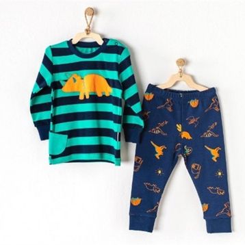 Andywawa AC23403 Lacivert Erkek Çocuk 2'li Pijama Takımı