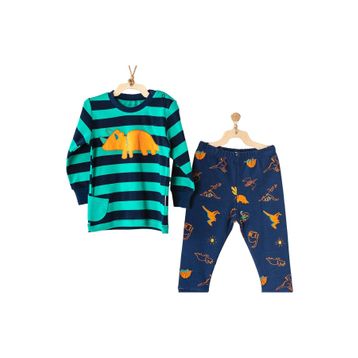 Andywawa AC23403 Lacivert Erkek Çocuk 2'li Pijama Takımı