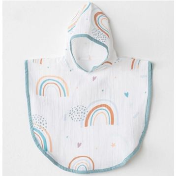Andywawa AC23711 Baby Home Müslin Beyaz Bebek Panço