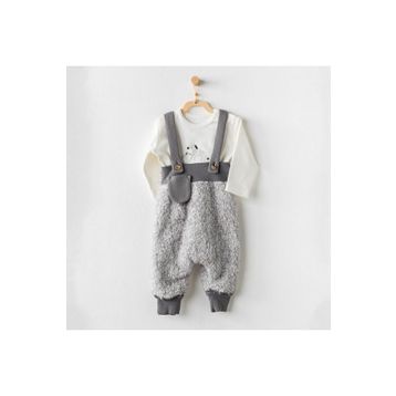 Andywawa AC24165 Little Zebra Ekru Gri 2'li Bebek Takım