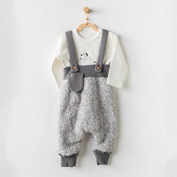 Andywawa AC24165 Little Zebra Ekru Gri 2'li Bebek Takım
