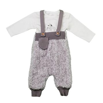 Andywawa AC24165 Little Zebra Ekru Gri 2'li Bebek Takım