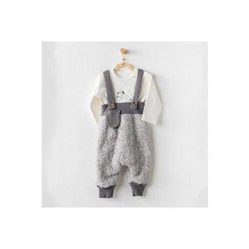 Andywawa AC24165 Little Zebra Ekru Gri 2'li Bebek Takım
