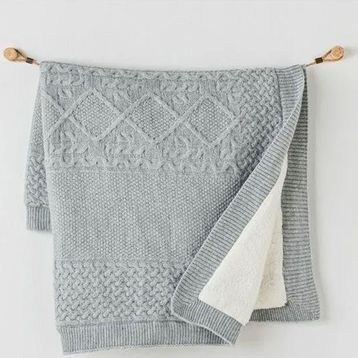 Andywawa AC24337 95x85 cm Grey Melange Triko Bebek Battaniyesi