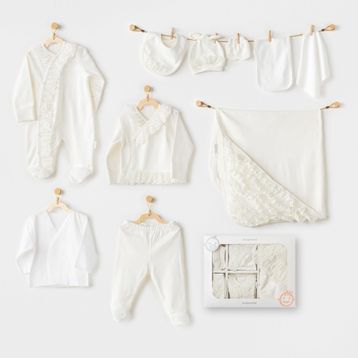 Andywawa AC25311 Newborn Chic Girl 10 Parça Bebek Hastane Çıkışı