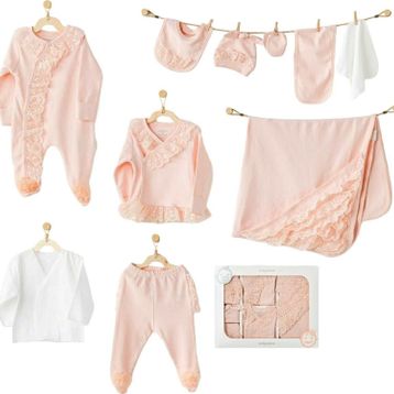 Andywawa AC25311 Newborn Chic Girl 10 Parça Bebek Hastane Çıkışı